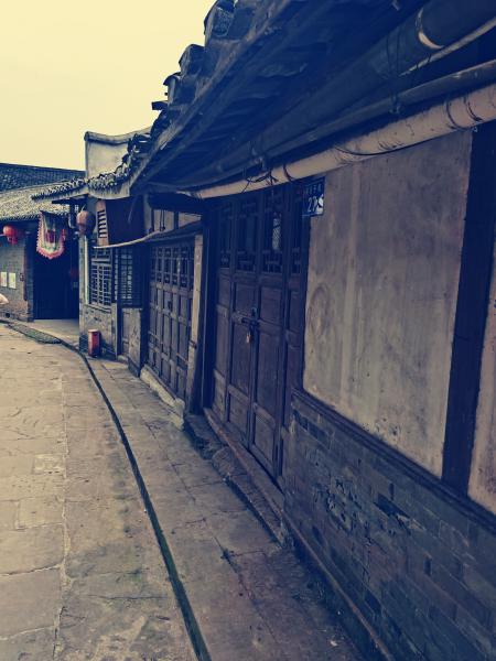 Brown tabby cat on white stairs